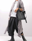 【RUNDHOLZ】 UNISEX FRONT FLAP COTTON RIB PANTS 253 0135_BLACK
