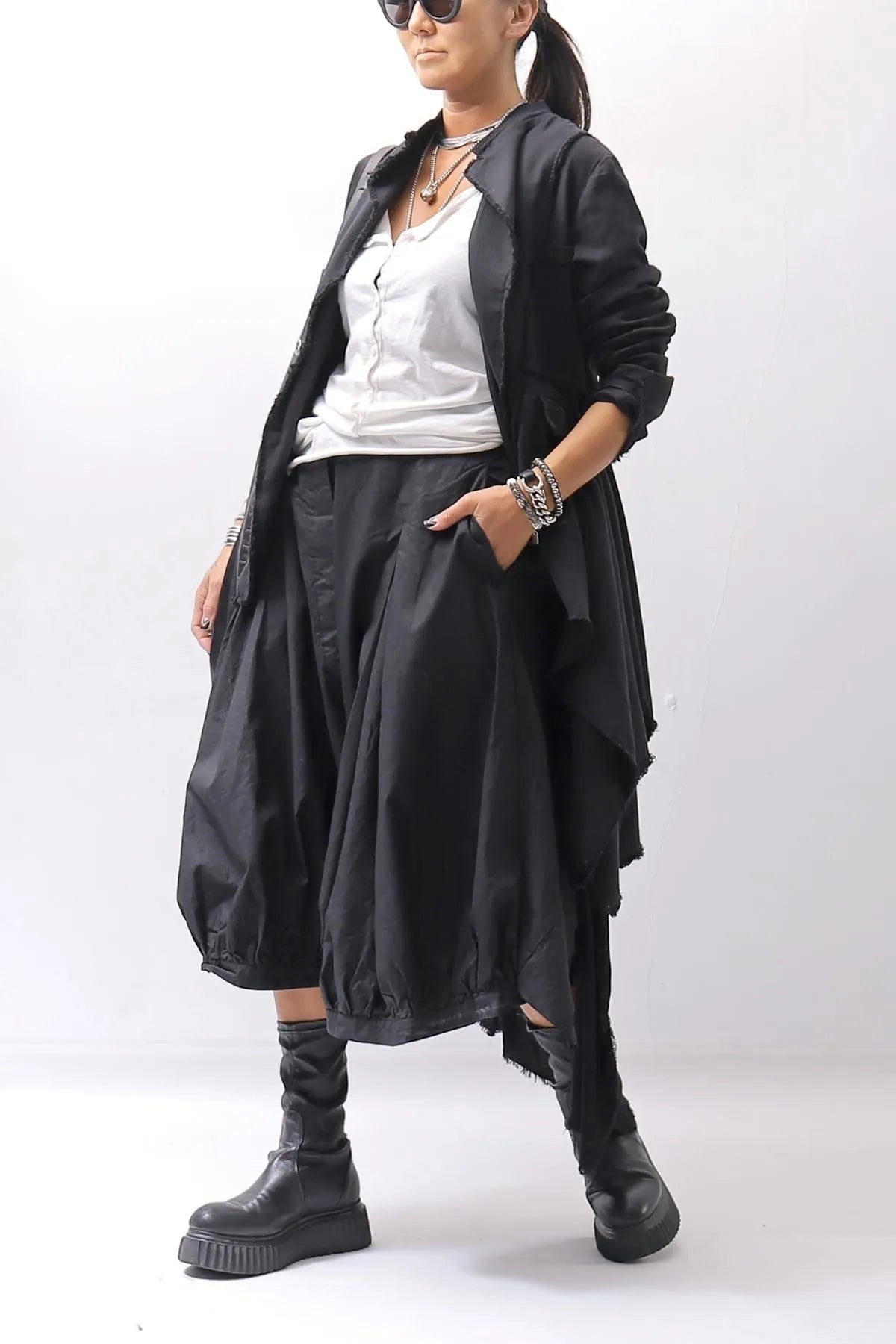 【RUNDHOLZ】 UNISEX COTTON RIB SHIRT CARDIGAN 253 0933_BLACK