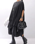 【AGL】 STRETCH LEATHER HEEL BOOTS MIDI HEEL STRETCH_BLACK