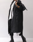 【studio b3】 UNISEX OVERSIZED LONG CARDIGAN SHIRT CB1298_GRAPHITE BLACK