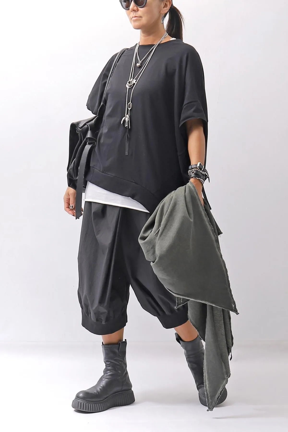 【RUNDHOLZ】 UNISEX FRONT FLAP COTTON RIB PANTS 253 0135_BLACK