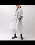 【RUNDHOLZ】 COTTON CHIFFON SHIRT DRESS _SEAFOAM FOG