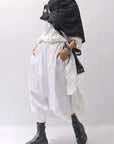 【Primordial is Primitive】 UNISEX ASYMMETRY PANTS 722AL_WHITE