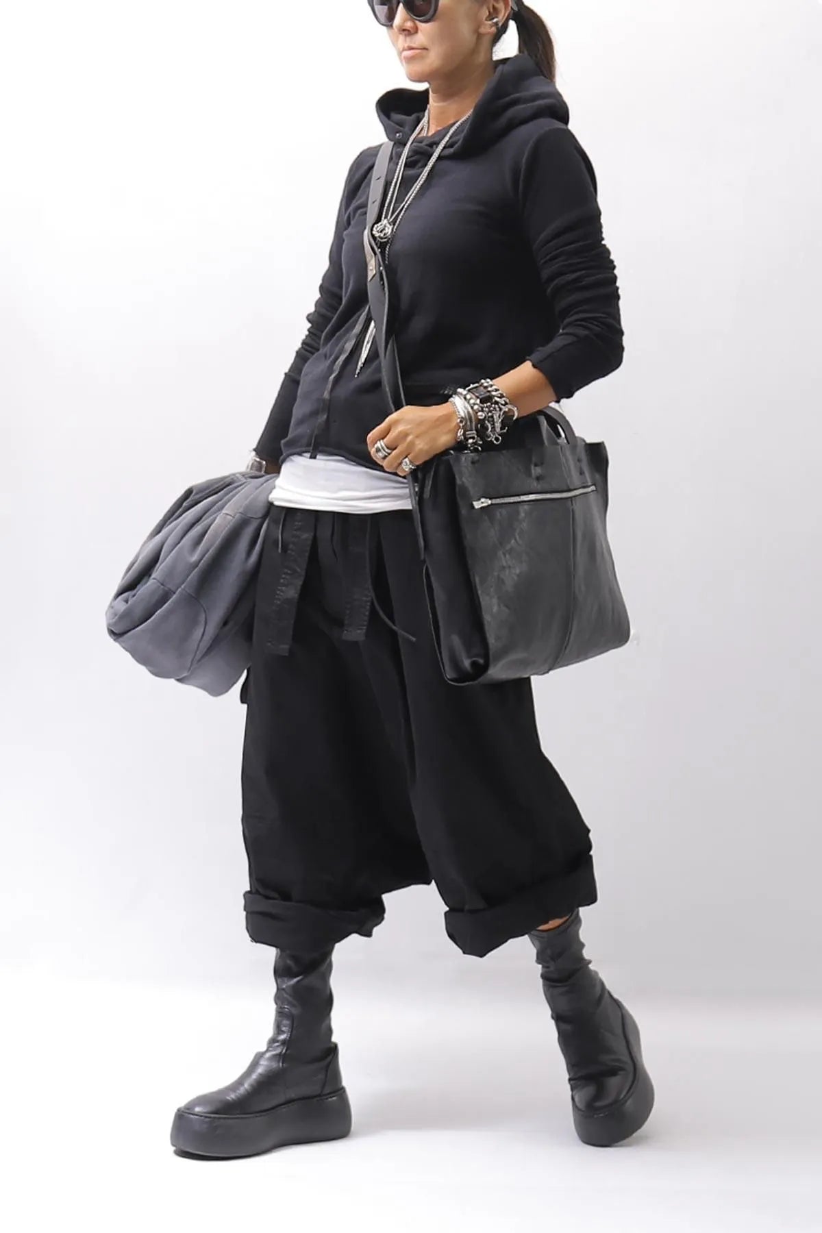 【AGL】 STRETCH LEATHER SNEAKER BOOTS VIBE STRETCH_BLACK