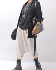 【studio b3】 UNISEX CRINKLED SOFT COTTON CARDIGAN JACKET RBB1971_BLACK