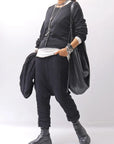 【studio b3】 UNISEX CRINKLED SOFT COTTON PANTS RBB1972_BLACK