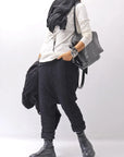 【studio b3】 UNISEX CRINKLED SOFT COTTON PANTS RBB1972_BLACK