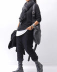 【studio b3】 UNISEX CRINKLED SOFT COTTON PANTS RBB1972_BLACK