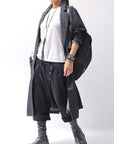 【studio b3】 UNISEX DENIM&SWEAT BOX SARROUEL PANTS RBB1974_BLACK