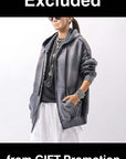 【thom/krom】 UNISEX SWEAT ZIPPED HOODIE MSJ711_GREY STONE WASH SPRAY