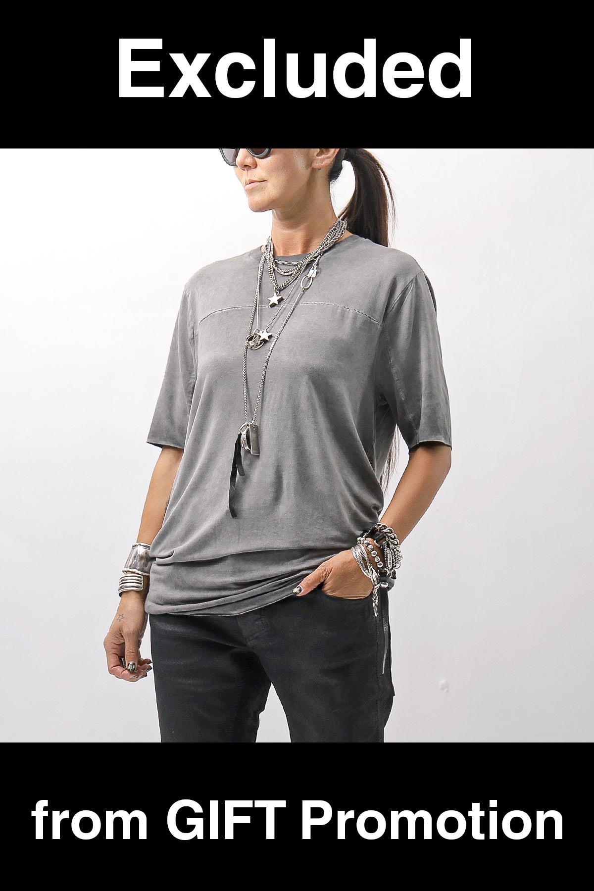 【thom/krom】 UNISEX VISCOSE STRETCH REGULAR FIT TEE MTS973_COLD DYE GREY