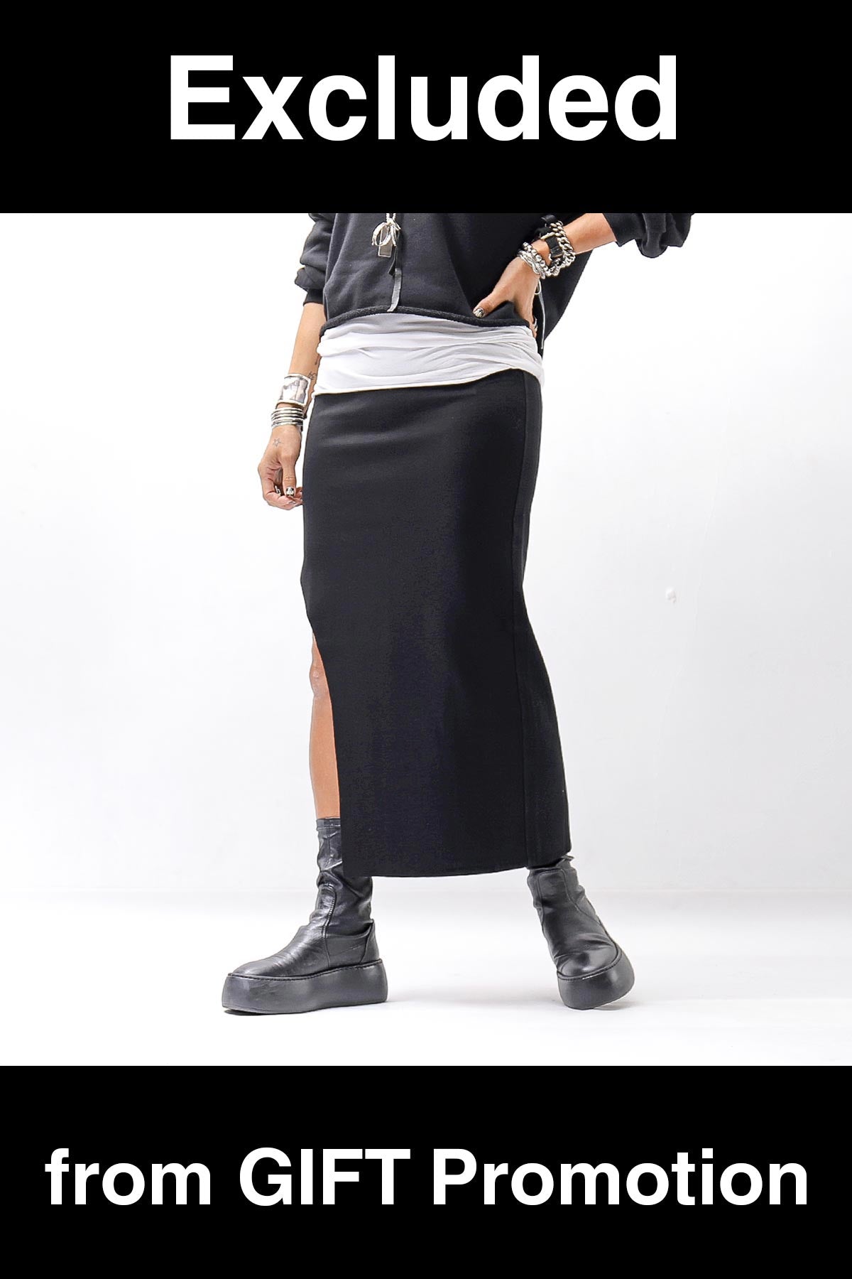 【thom/krom】 STRETCH VISCOSE SLIM FIT SKIRT WSK98_BLACK