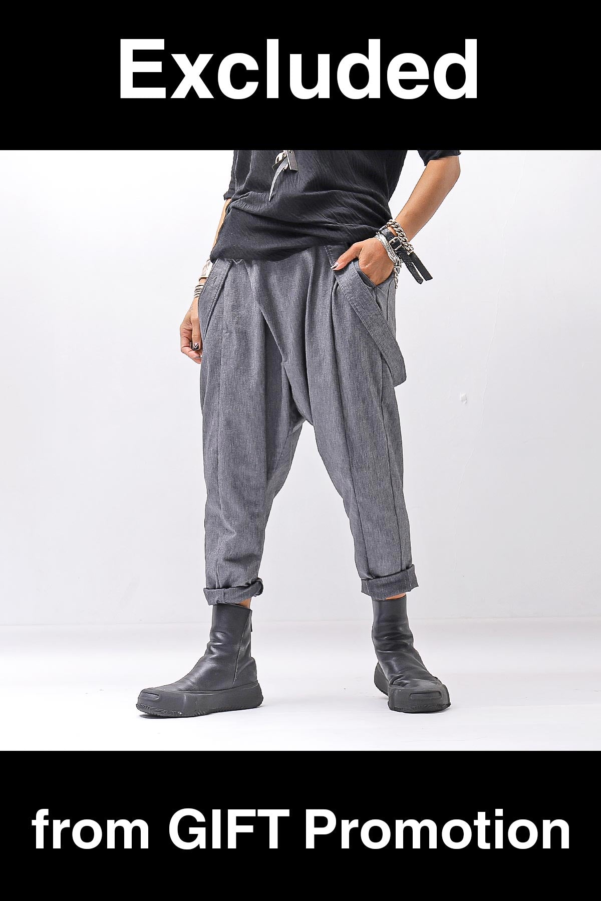 【bajra】 UNISEX FRONT FLAP STRETCH PANTS 161QP01_GREY