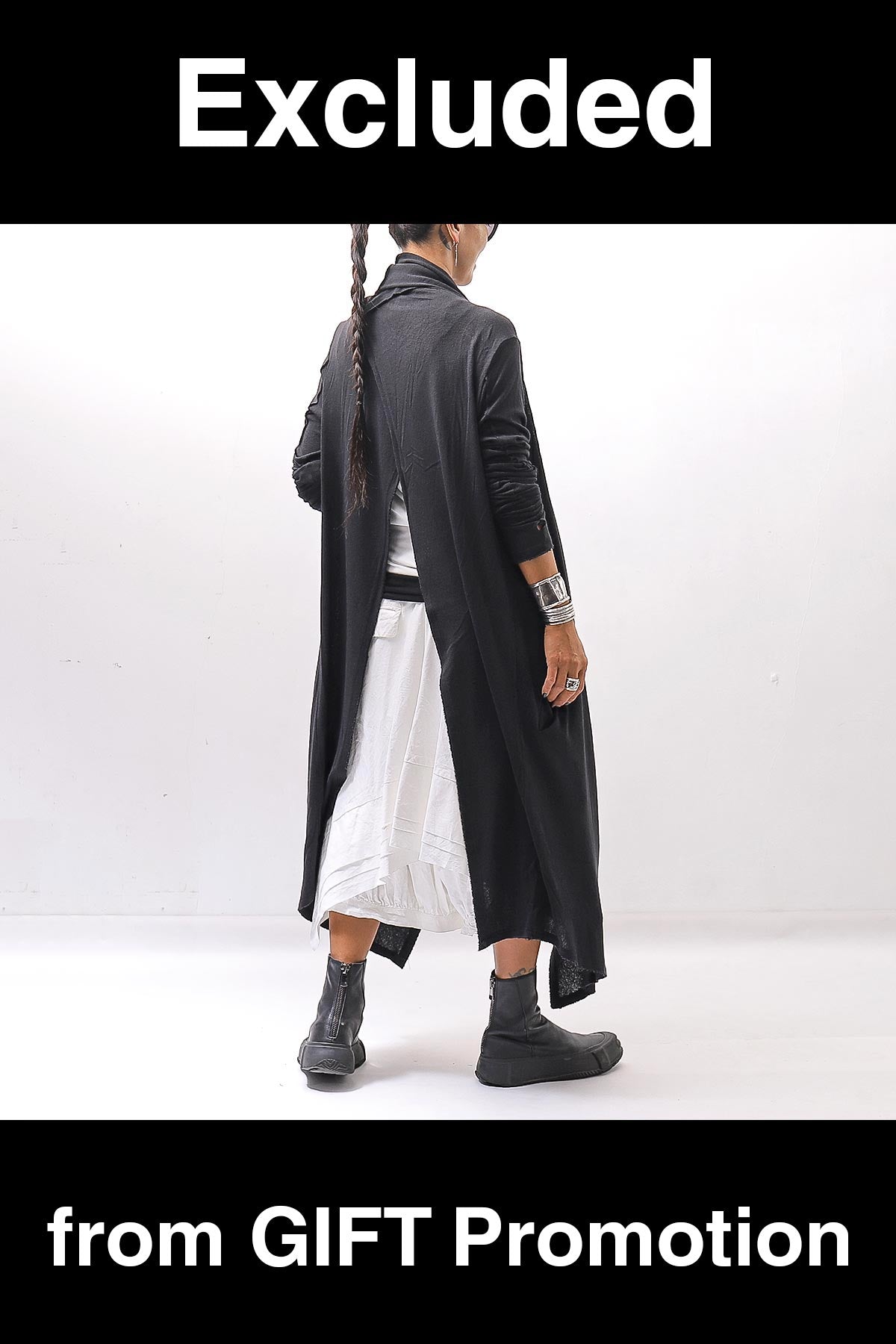 【NOSTRASANTISSIMA】 ASYMMETRY BACK CROSS CARDIGAN TS24_BLACK
