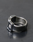 【Rusty Thought】 SQUARE DIAMOND RING 120S-PBR_SIL925+DIAMOND