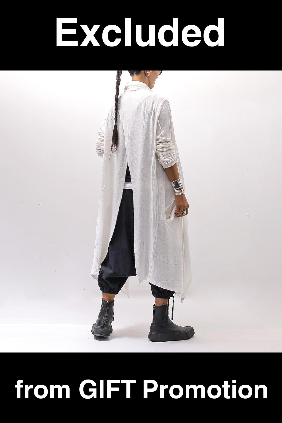 【NOSTRASANTISSIMA】 ASYMMETRY BACK CROSS CARDIGAN TS24_WHITE