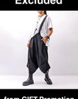 【Primordial is Primitive】 UNISEX ASYMMETRY COTTON PANTS 722AL_BLACK