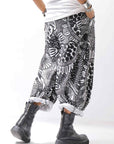 【RUNDHOLZ】 UNISEX ART PRINTED STRETCH PANTS _BLACK PRINT