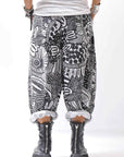 【RUNDHOLZ】 UNISEX ART PRINTED STRETCH PANTS _BLACK PRINT