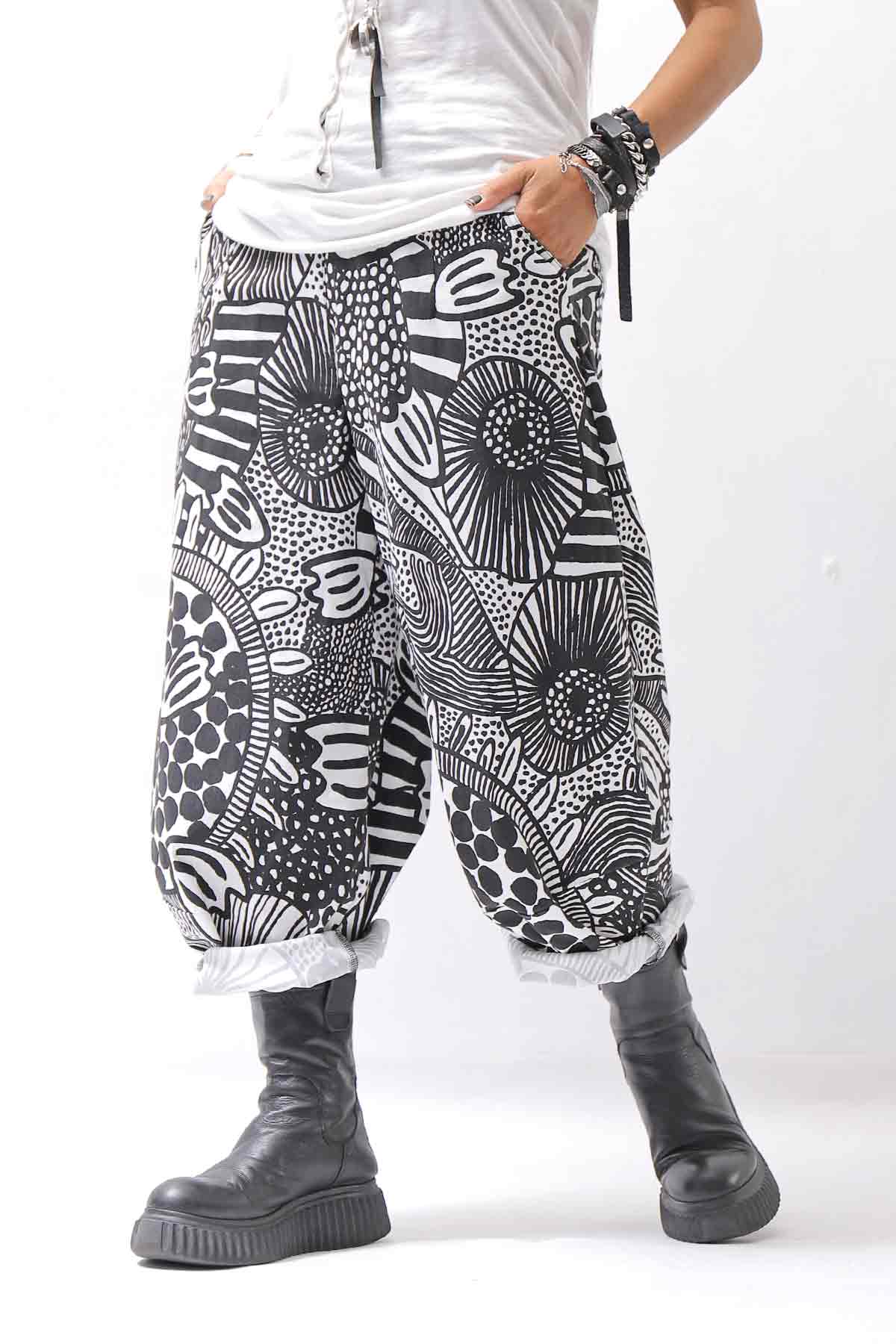 【RUNDHOLZ】 UNISEX ART PRINTED STRETCH PANTS _BLACK PRINT