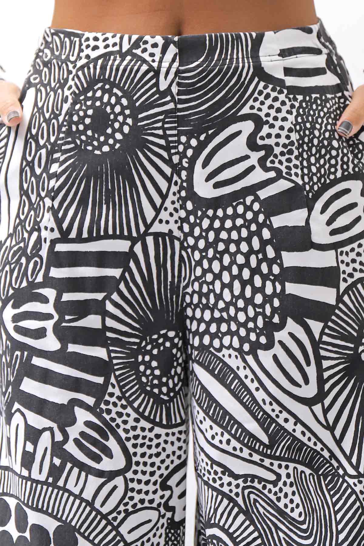【RUNDHOLZ】 UNISEX ART PRINTED STRETCH PANTS _BLACK PRINT