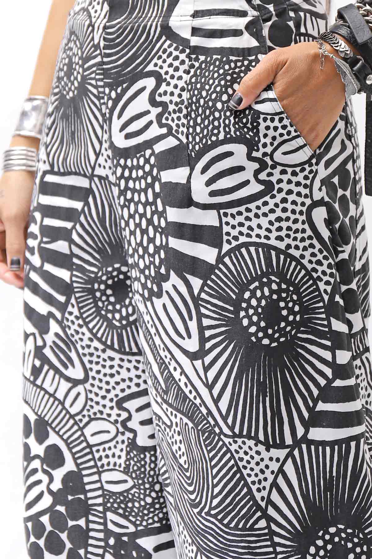 【RUNDHOLZ】 UNISEX ART PRINTED STRETCH PANTS _BLACK PRINT