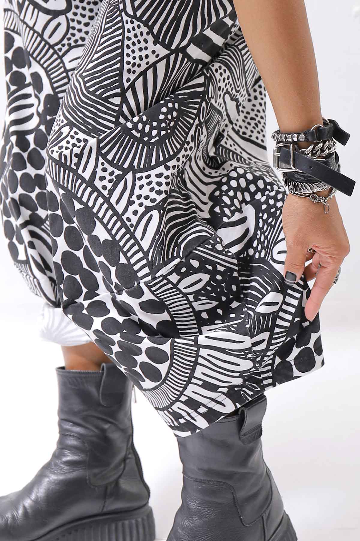 【RUNDHOLZ】 UNISEX ART PRINTED STRETCH PANTS _BLACK PRINT