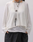 【RUNDHOLZ】 LINEN&COTTON KNIT TOPS _OFF WHITE