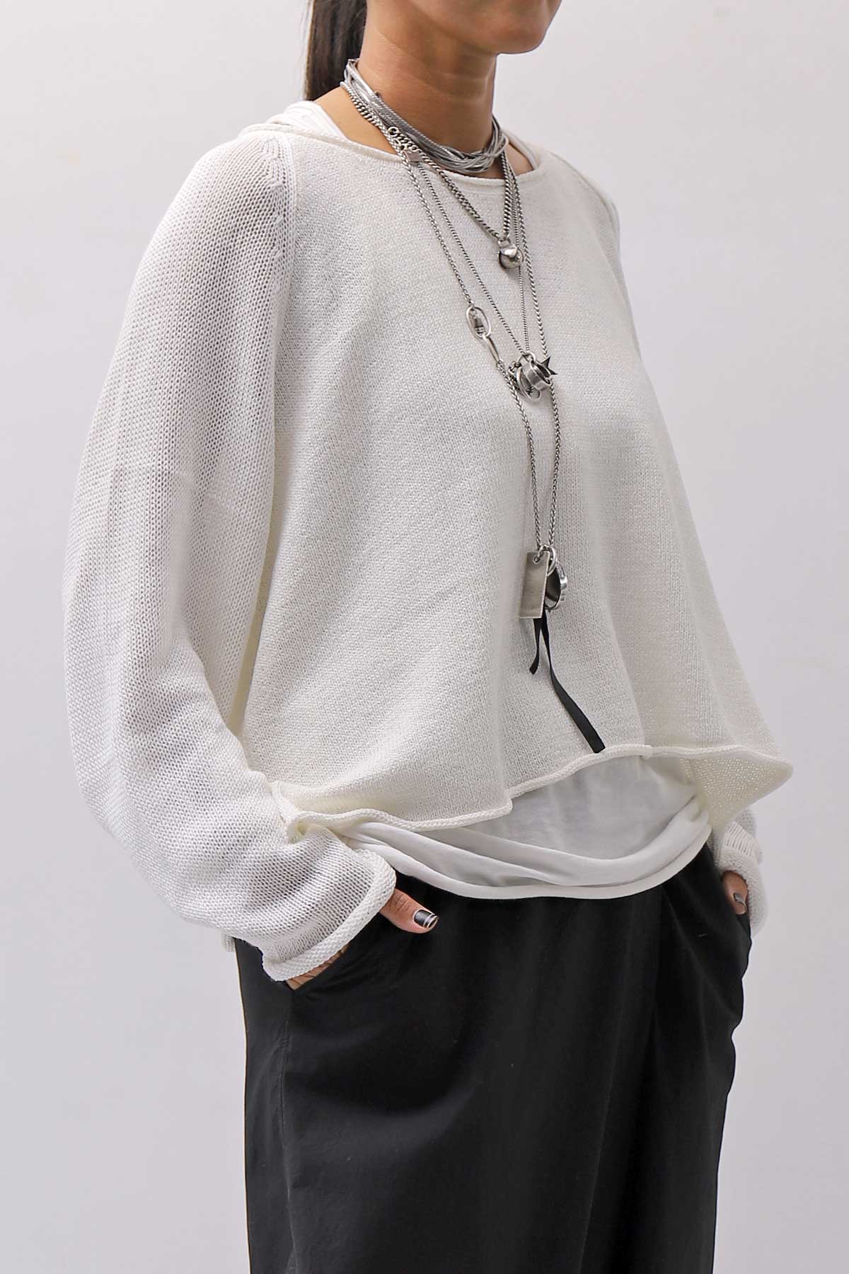 【RUNDHOLZ】 LINEN&amp;COTTON KNIT TOPS _OFF WHITE