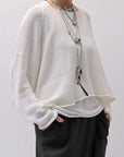 【RUNDHOLZ】 LINEN&COTTON KNIT TOPS _OFF WHITE