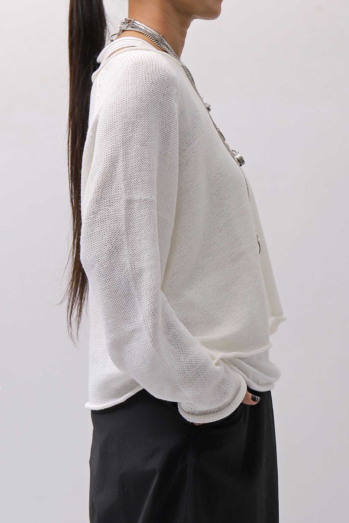 【RUNDHOLZ】 LINEN&amp;COTTON KNIT TOPS _OFF WHITE