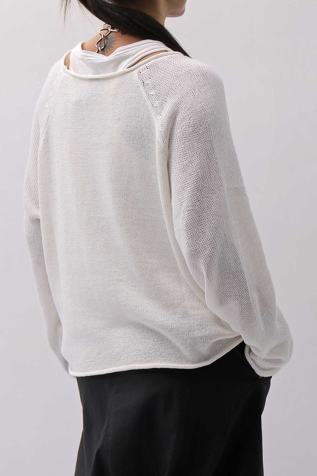 【RUNDHOLZ】 LINEN&amp;COTTON KNIT TOPS _OFF WHITE