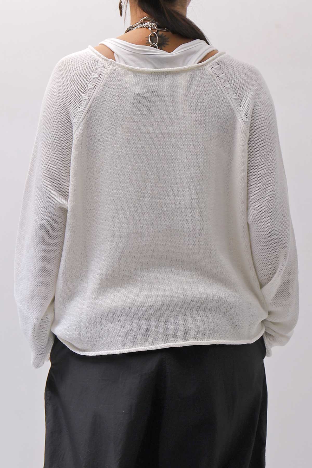 【RUNDHOLZ】 LINEN&amp;COTTON KNIT TOPS _OFF WHITE