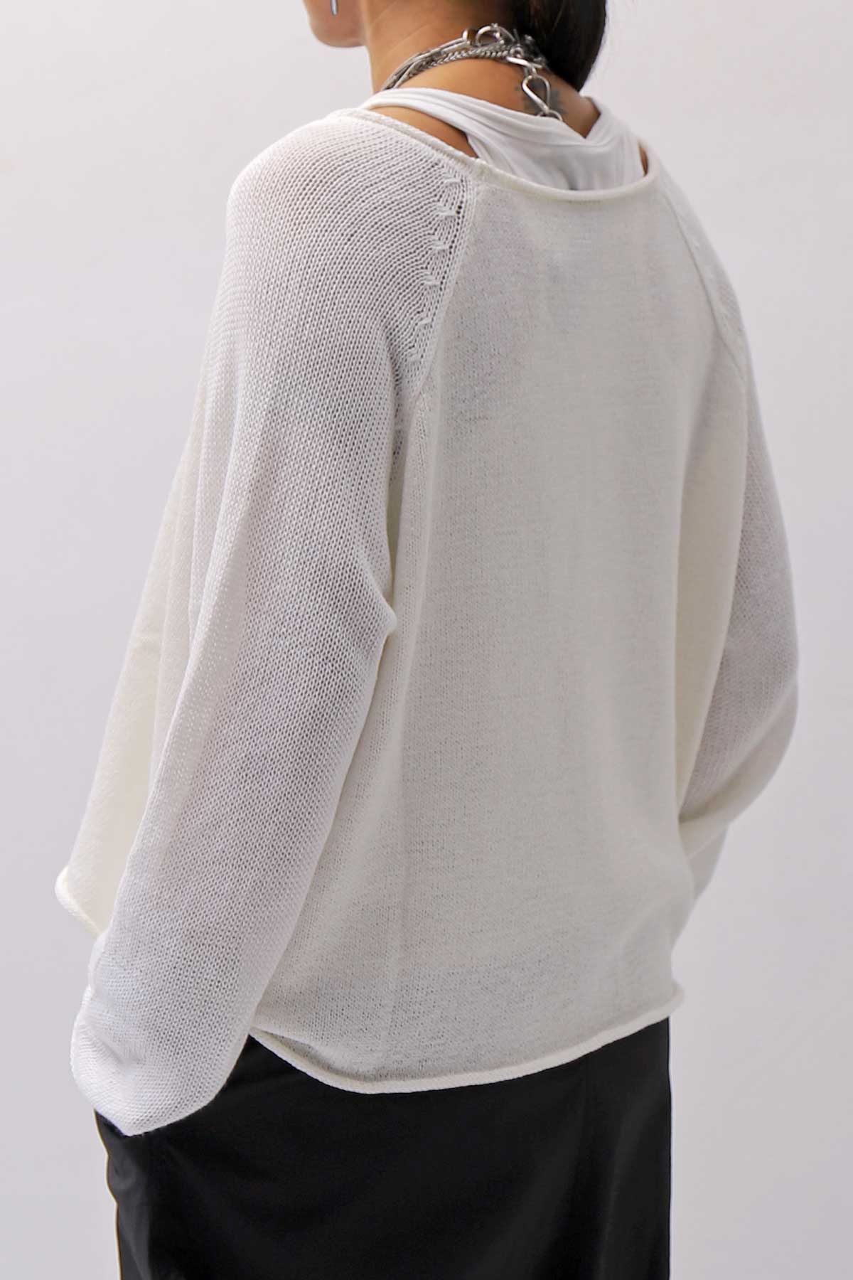 【RUNDHOLZ】 LINEN&amp;COTTON KNIT TOPS _OFF WHITE
