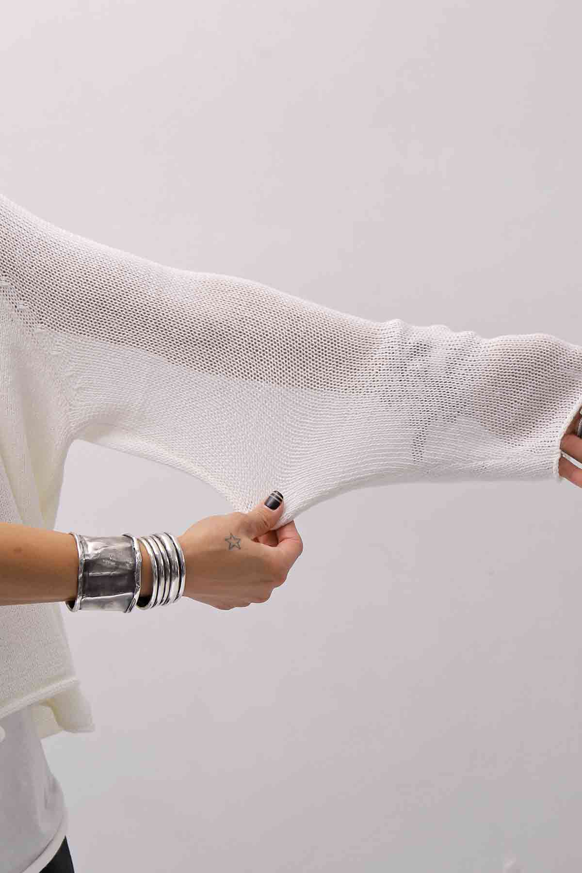 【RUNDHOLZ】 LINEN&amp;COTTON KNIT TOPS _OFF WHITE