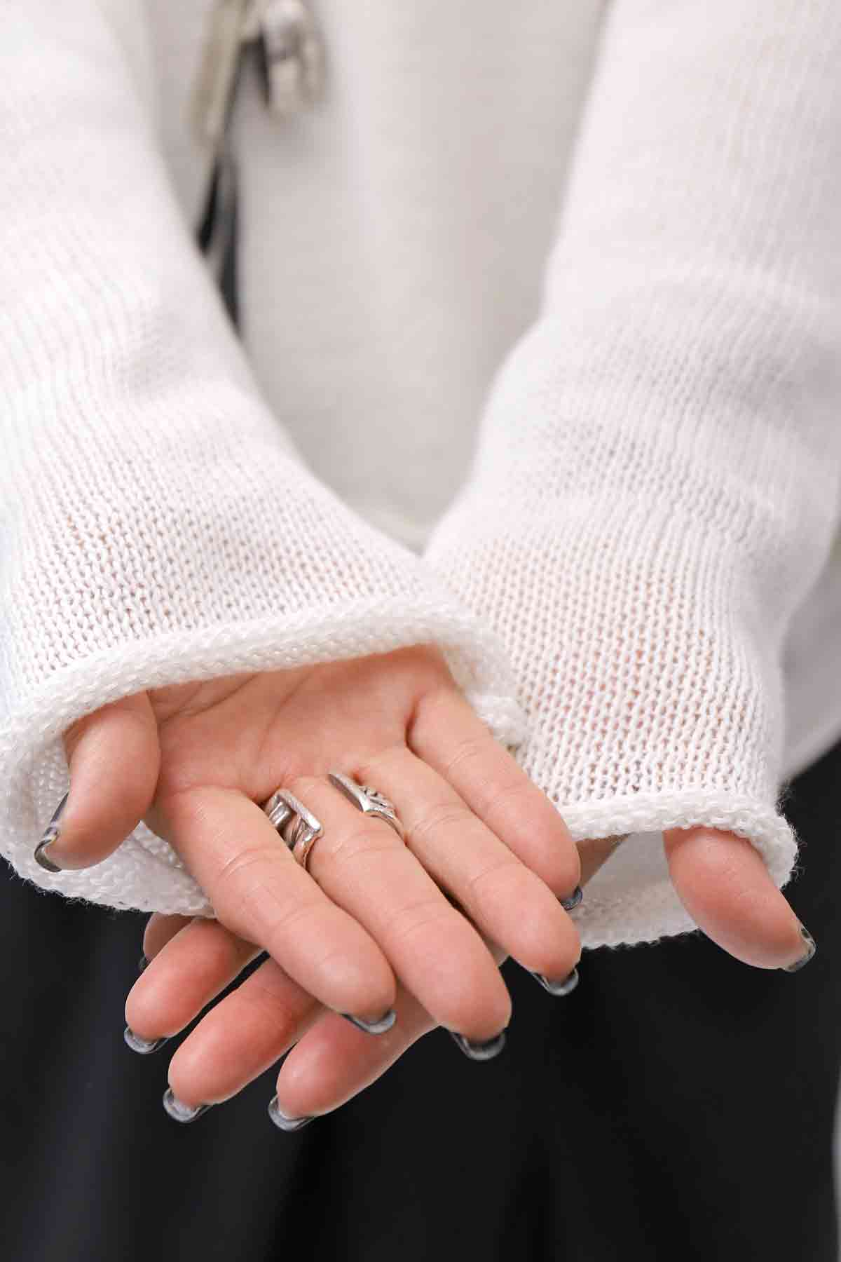 【RUNDHOLZ】 LINEN&amp;COTTON KNIT TOPS _OFF WHITE