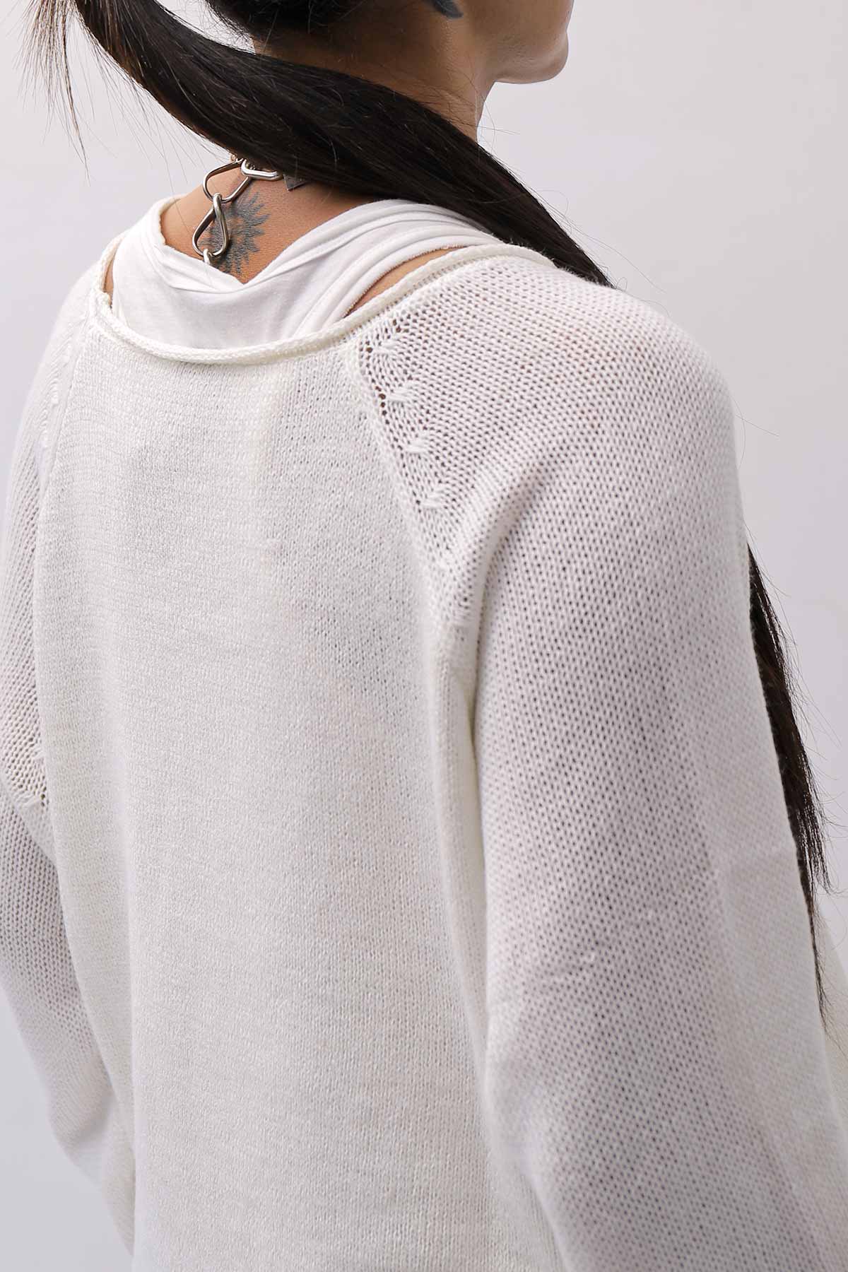 【RUNDHOLZ】 LINEN&amp;COTTON KNIT TOPS _OFF WHITE