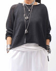 【RUNDHOLZ】 LINEN&COTTON KNIT TOPS _BLACK