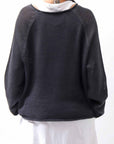 【RUNDHOLZ】 LINEN&COTTON KNIT TOPS _BLACK