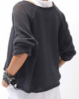 【RUNDHOLZ】 LINEN&COTTON KNIT TOPS _BLACK