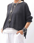 【RUNDHOLZ】 LINEN&COTTON KNIT TOPS _BLACK