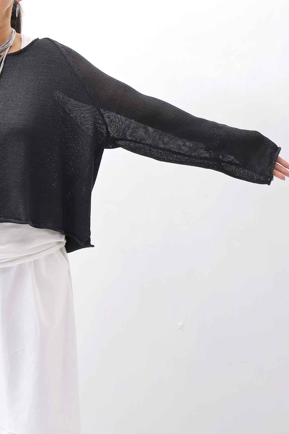【RUNDHOLZ】 LINEN&amp;COTTON KNIT TOPS _BLACK