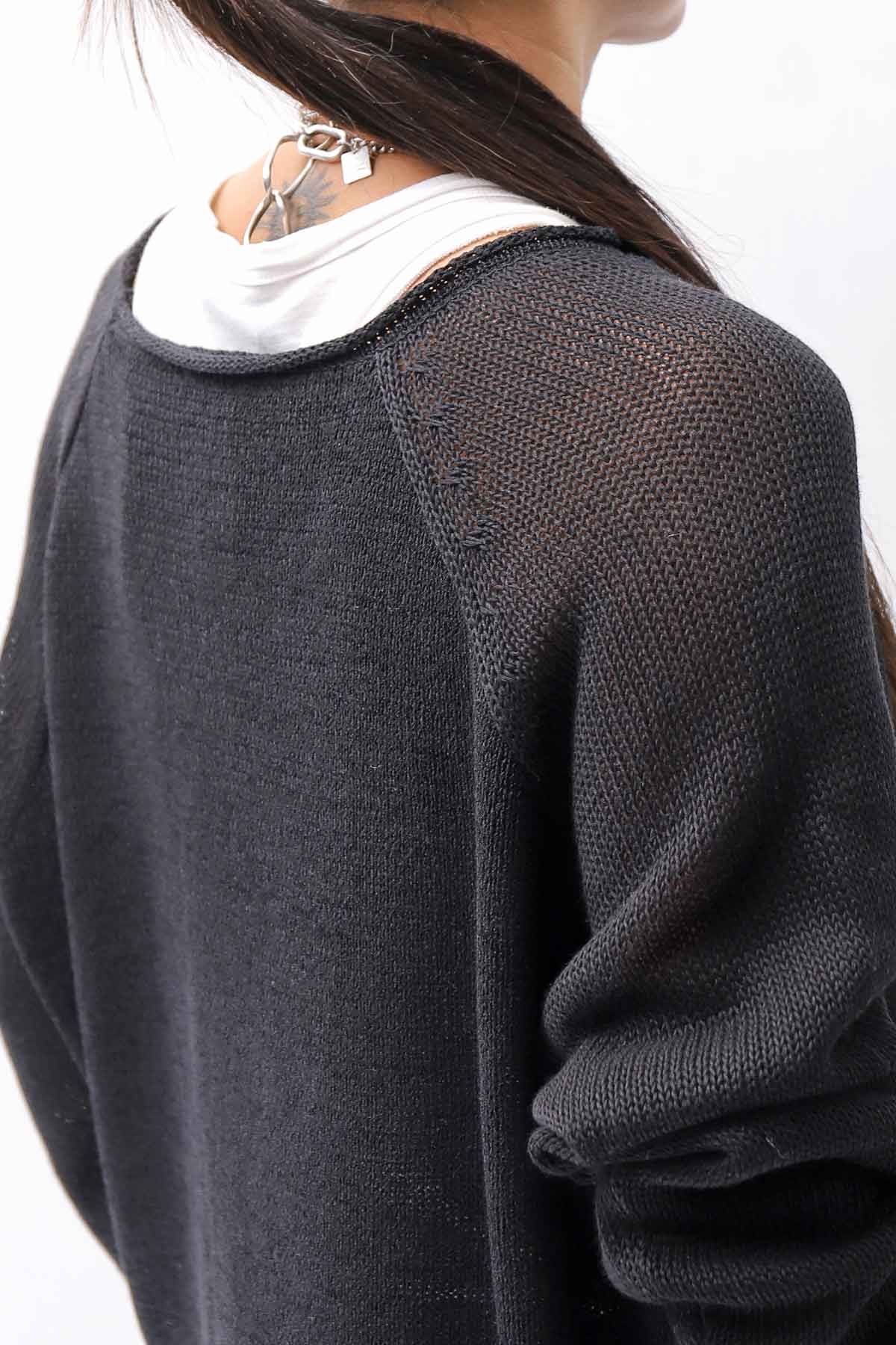 【RUNDHOLZ】 LINEN&amp;COTTON KNIT TOPS _BLACK
