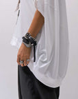 【bajra】 UNISEX BACK DRAPE HALF SLEEVE TOPS 160QK05_WHITE