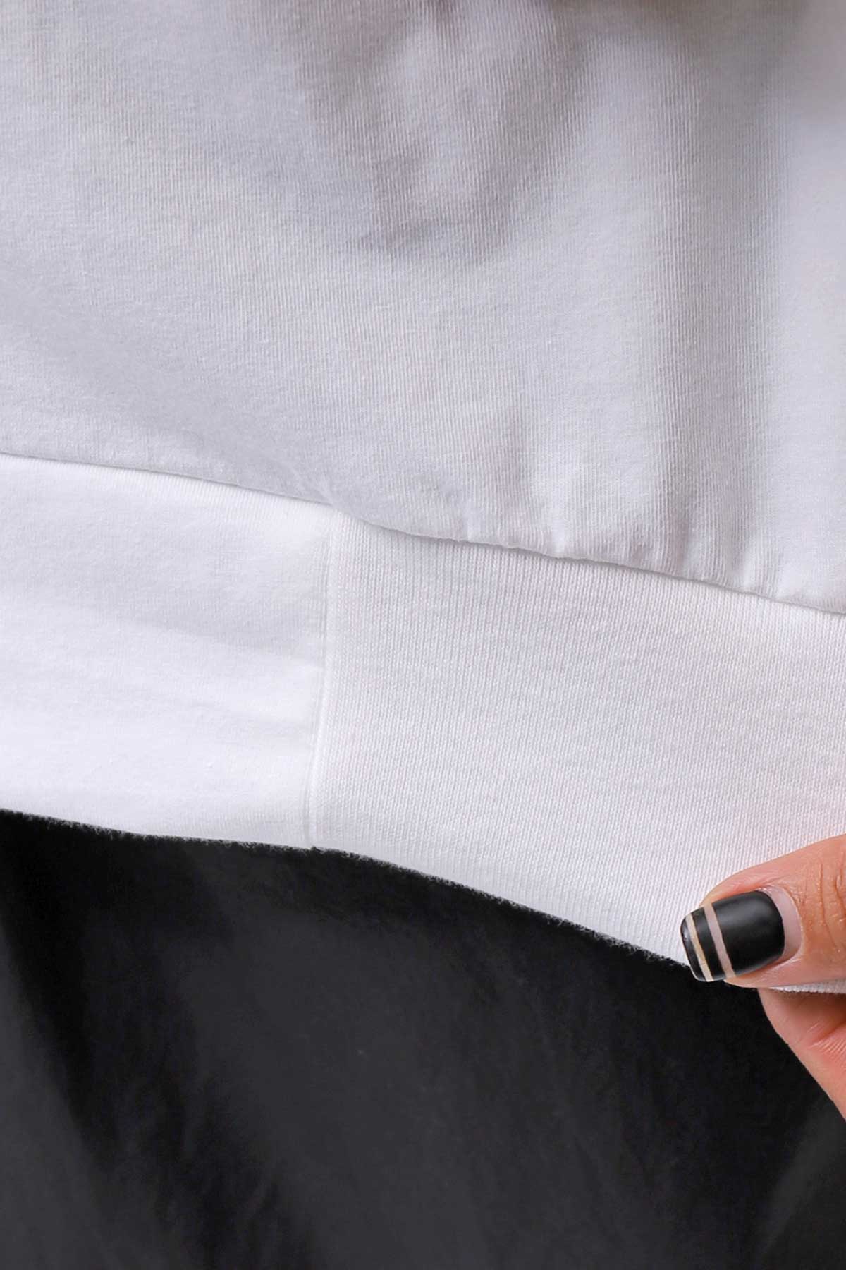 【bajra】 UNISEX BACK DRAPE HALF SLEEVE TOPS 160QK05_WHITE
