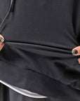 【bajra】 UNISEX BACK DRAPE HALF SLEEVE TOPS 160QK05_BLACK