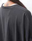 【bajra】 UNISEX BACK DRAPE HALF SLEEVE TOPS 160QK05_BLACK