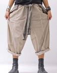 【studio b3】 UNISEX LIGHT COTTON PANTS WITH WAIST SHIRT NB2099_SAND OLD DYE