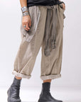 【studio b3】 UNISEX LIGHT COTTON PANTS WITH WAIST SHIRT NB2099_SAND OLD DYE