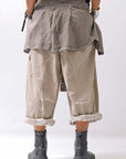 【studio b3】 UNISEX LIGHT COTTON PANTS WITH WAIST SHIRT NB2099_SAND OLD DYE